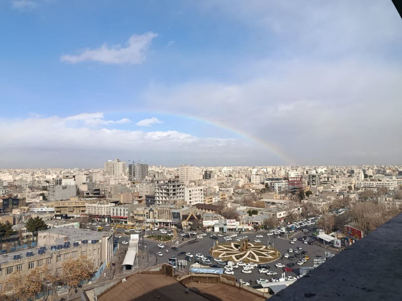 تصاویری زیبا از رنگین کمان امروز مشهد