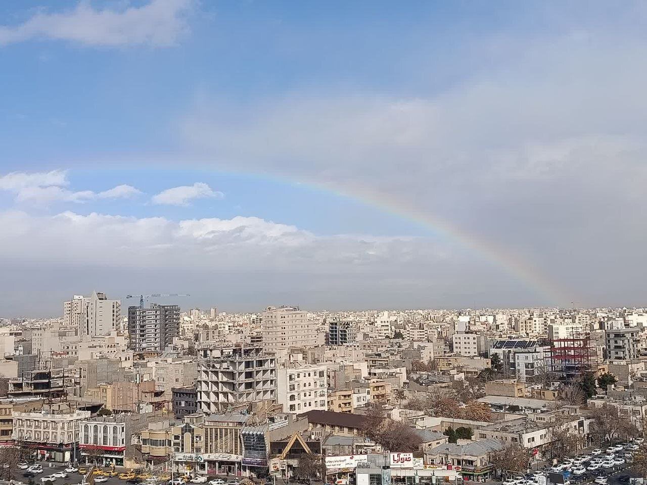 تصاویری زیبا از رنگین کمان امروز مشهد