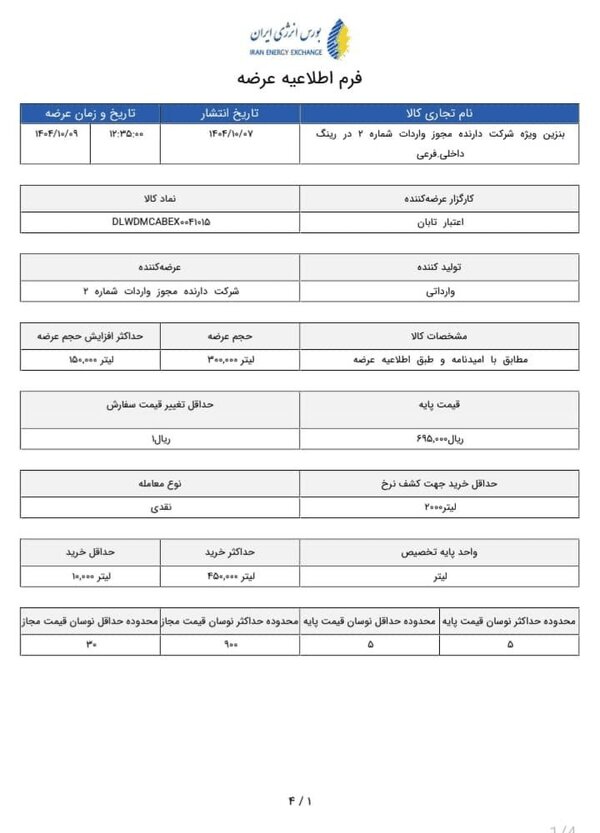 بنزین سوپر وارداتی دوباره گران شد