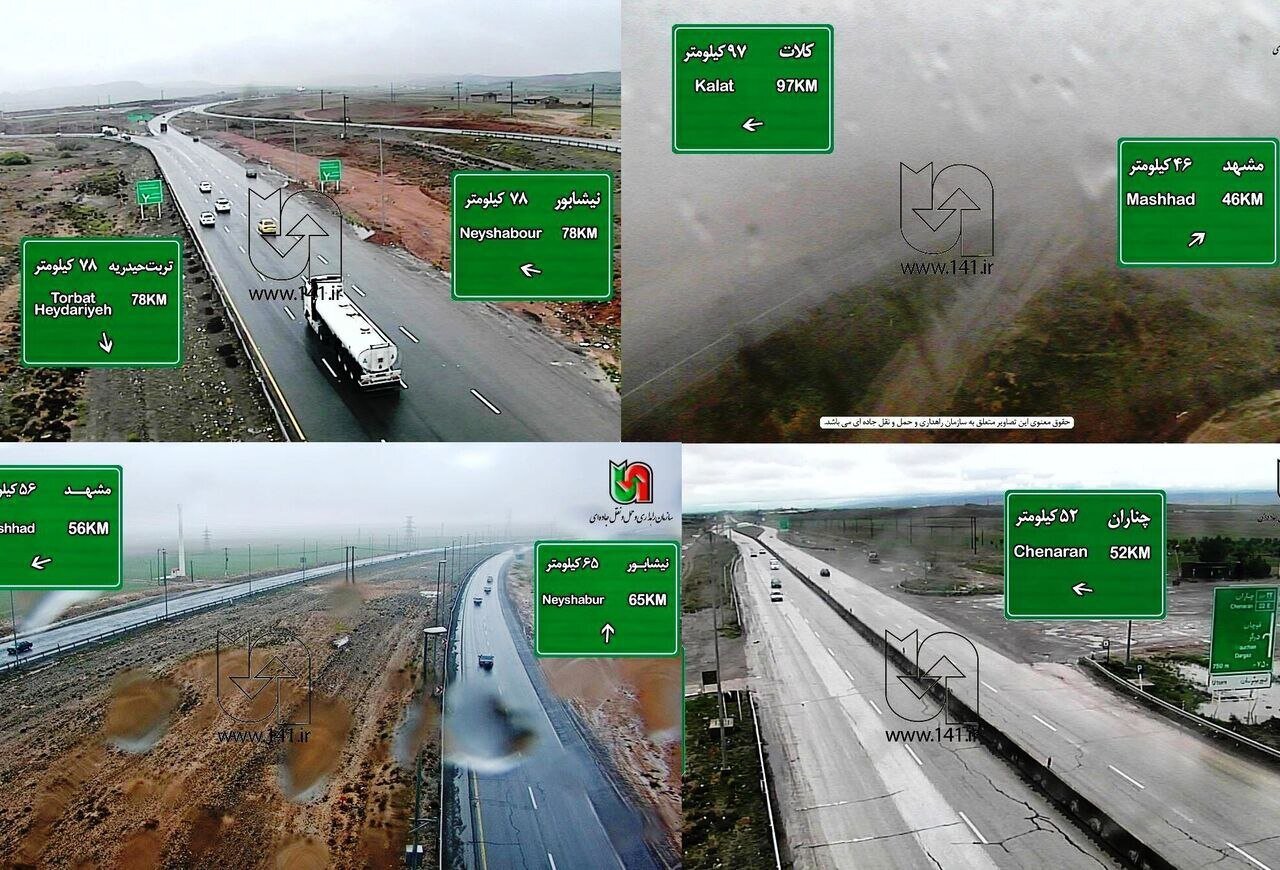 جادههای خراسان رضوی لغزنده و بارانی است