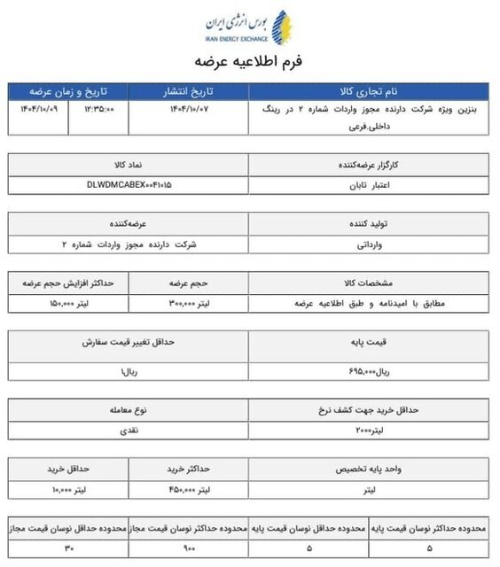 افزایش ۳۷۰۰ تومانی قیمت پایه بنزین سوپر وارداتی