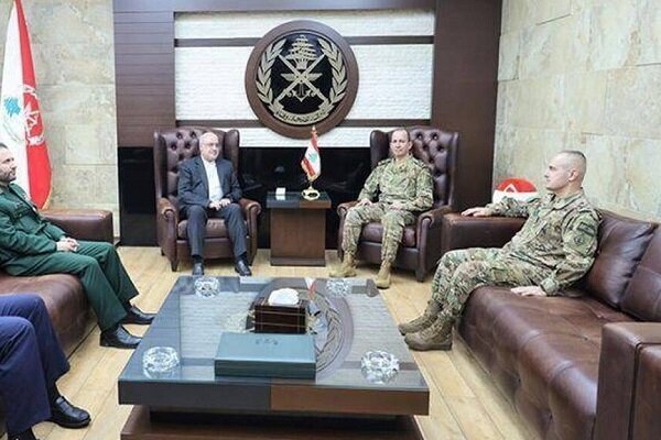دیدار سفیر ایران با وزیر دفاع و فرمانده ارتش لبنان
