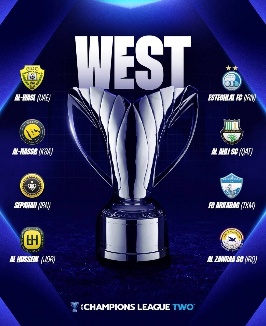 رقبای استقلال و سپاهان در آسیا مشخص شدند / النصر با رونالدو به نمایندگان ایران نخورد