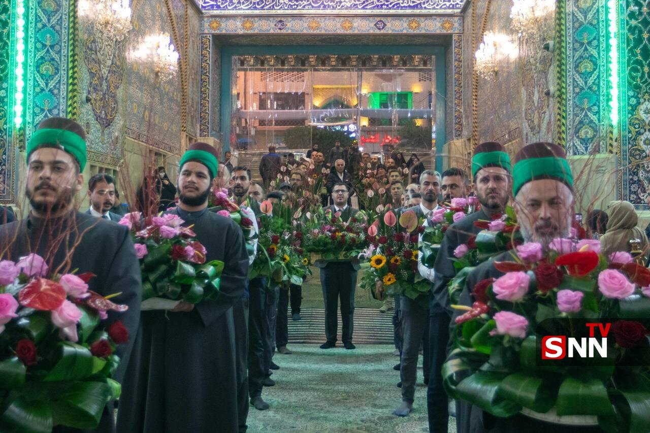 عکس/ گل‌آرایی عیدانه ضریح حرم امام حسین(ع) در آستانه سالروز ولادت امام علی(ع)