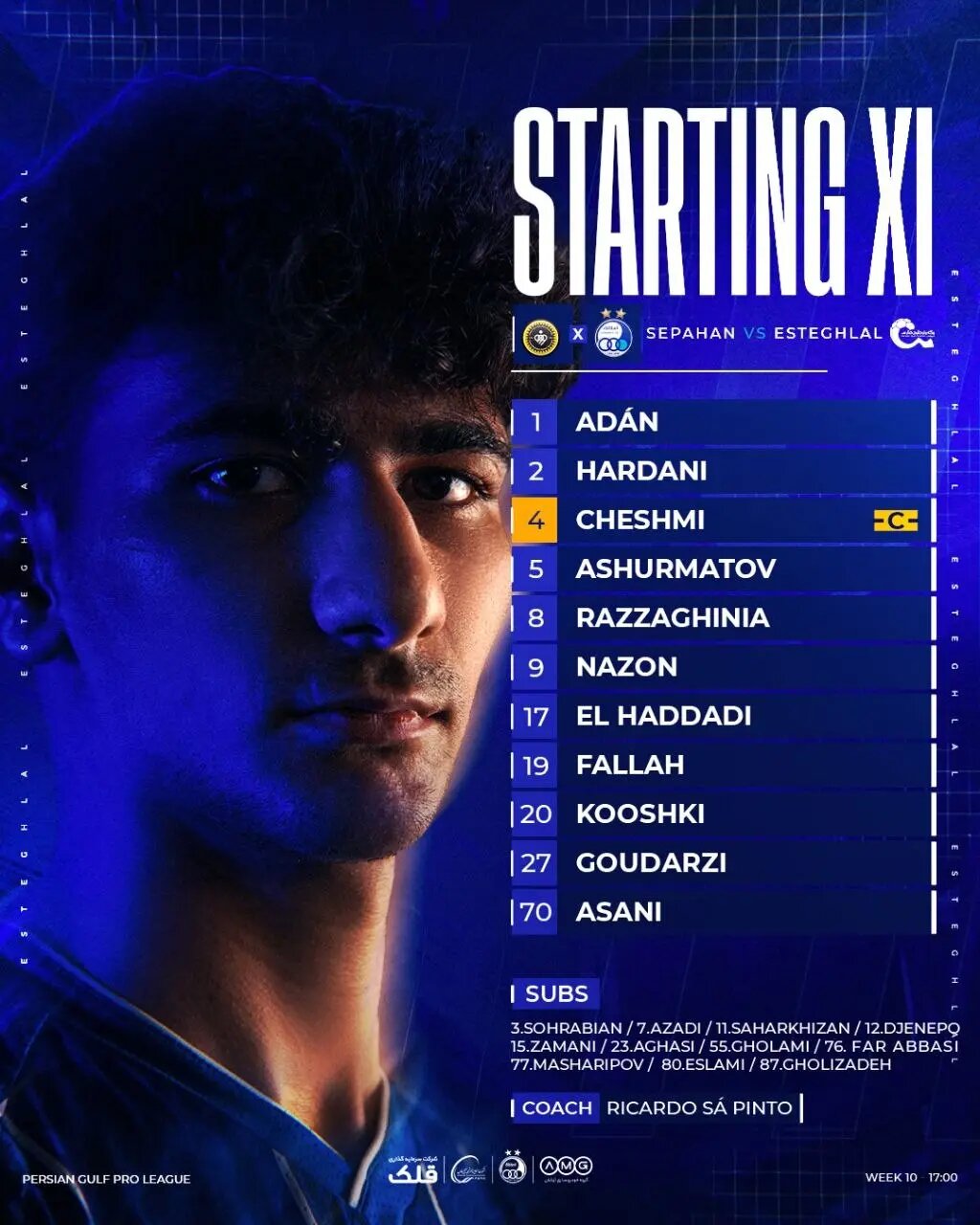 اعلام ترکیب استقلال در مصاف با سپاهان