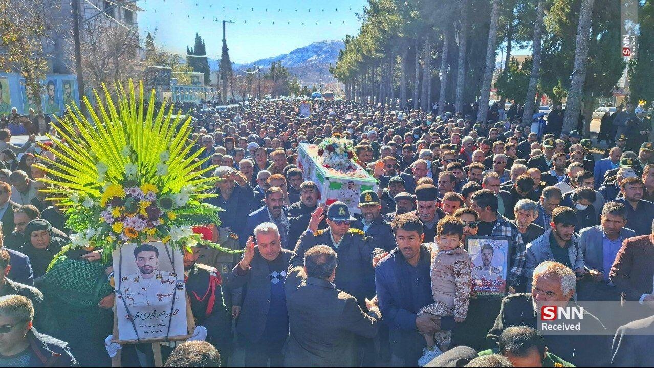 گزارش تصویری مراسم تشییع پیکر مطهر شهید ستوان یکم رحیم مجیدی مهر با حضور گسترده مردم یاسوج برگزار شد