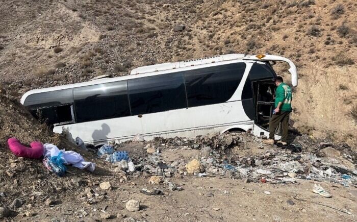 واژگونی اتوبوس در جاده هراز