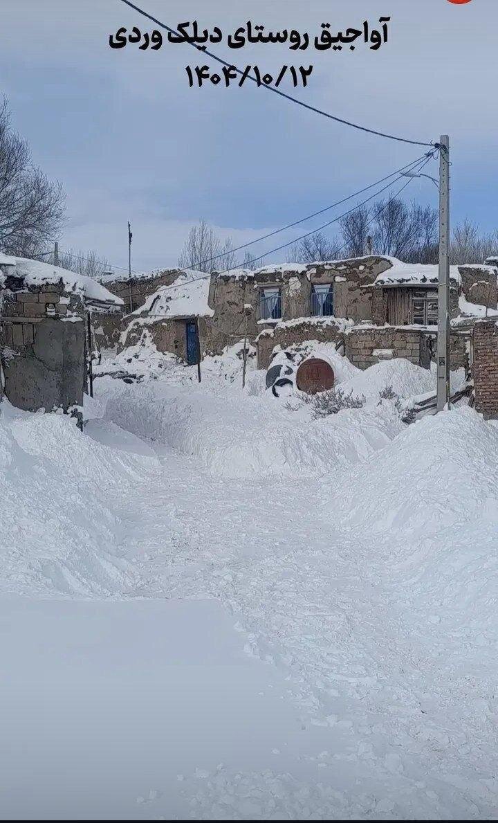 بارش سنگین برف در دیلک وردی چالدران