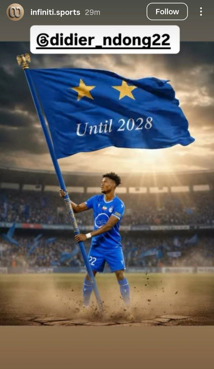 اندونگ ماندنی شد؛ تمدید قرارداد هافبک آفریقایی استقلال تا ۲۰۲۸