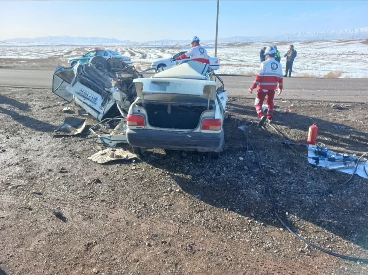 تصادف مرگبار پراید و تریلر