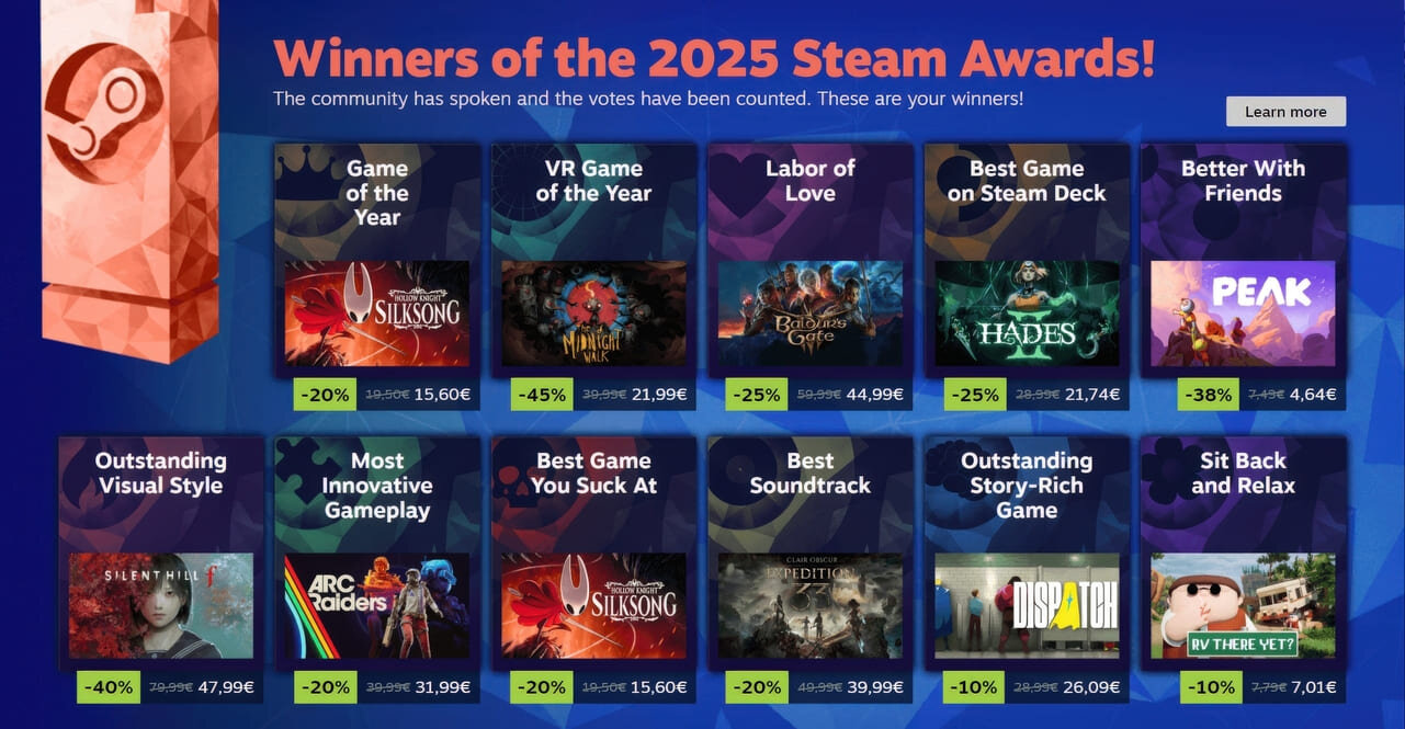 برندگان Steam Awards 2025 اعلام شدند؛ Expedition 33 بازی سال گیمرهای کامپیوتر نشد!