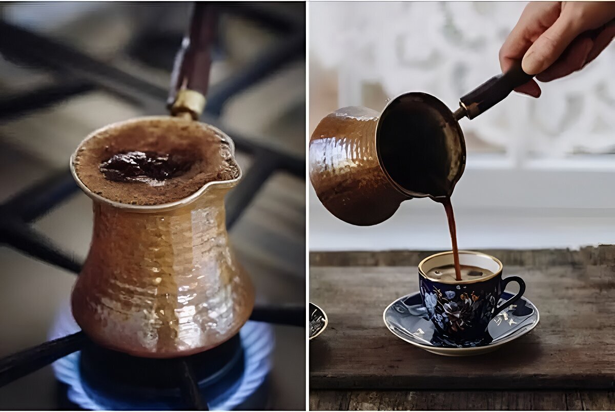 روش دم کردن قهوه ترک روی گاز با شیر جوش استیل