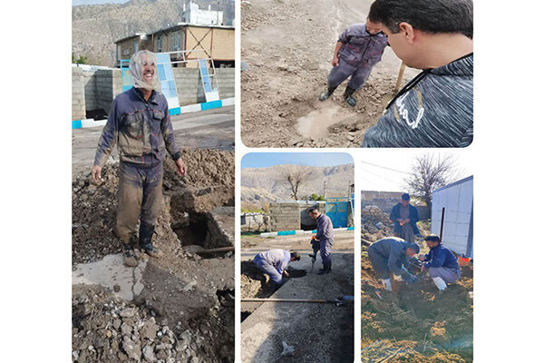 ترمیم سه شکستگی شبکه آب در روستاهای ثلاثباباجانی
