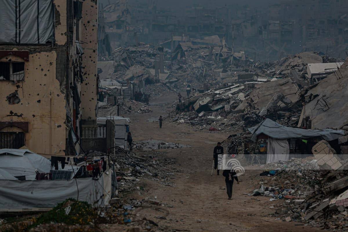 عکس/ جدال آوارگان غزه با سرمای استخوان‌سوز