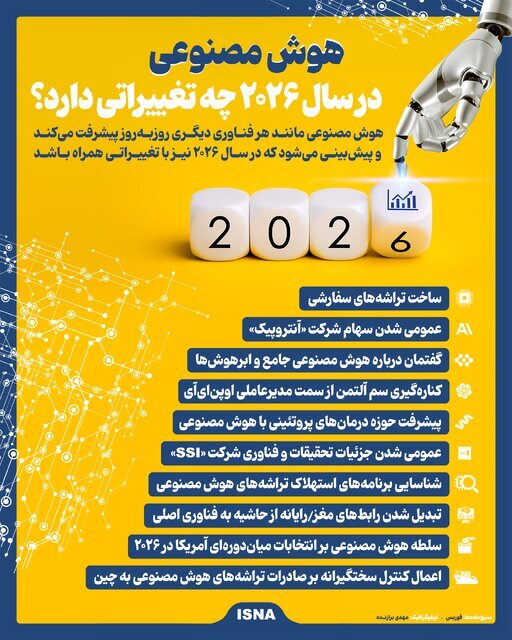اینفوگرافیک/ هوش مصنوعی در سال ۲۰۲۶ چه تغییراتی دارد؟