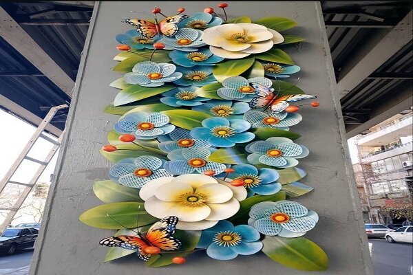 المان «قاب گُل و پروانه» نمونه‌ای از پروژه‌های هنر شهری تهران