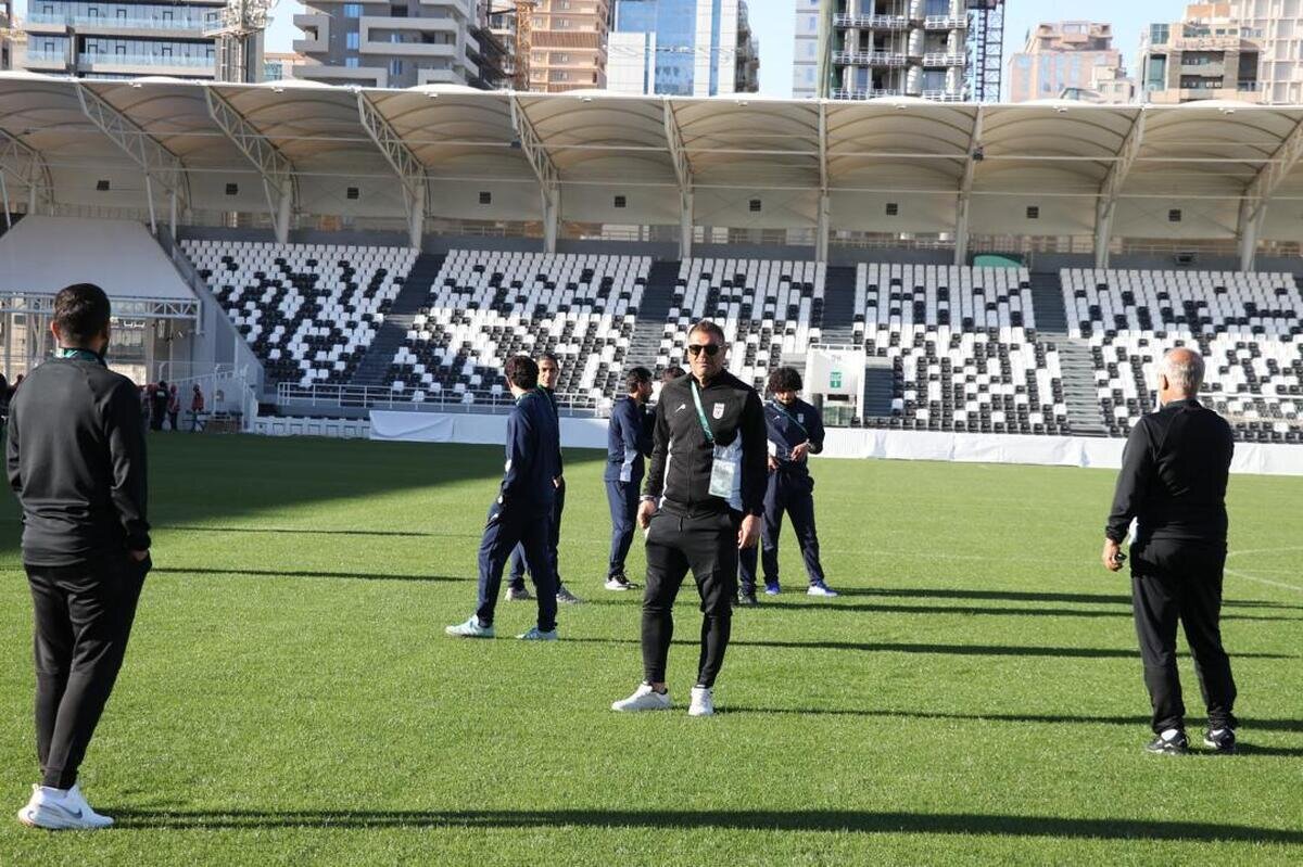 بازدید تیم ملی فوتبال امید از محل بازی با کره جنوبی و لبنان