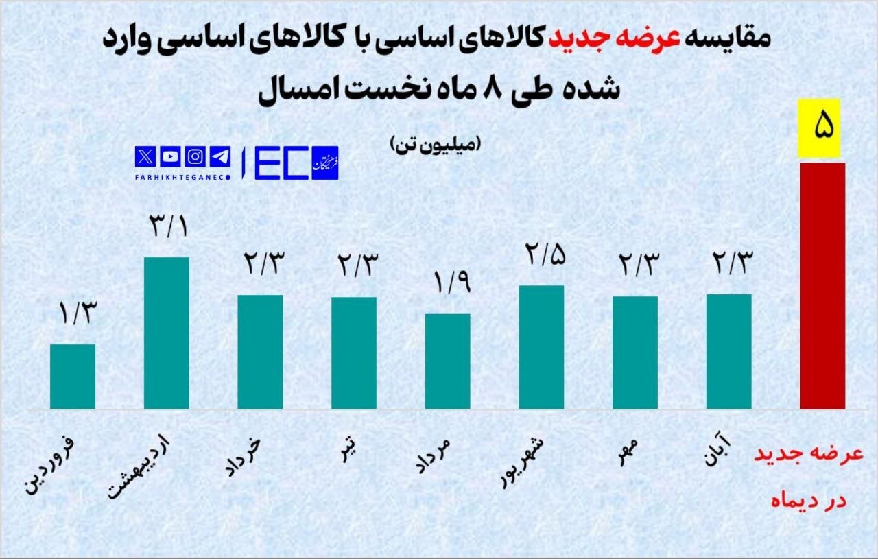 رکوردشکنی بزرگ؛ به‌اندازه واردات ۲ ماه کالای اساسی وارد بازار می‌شود