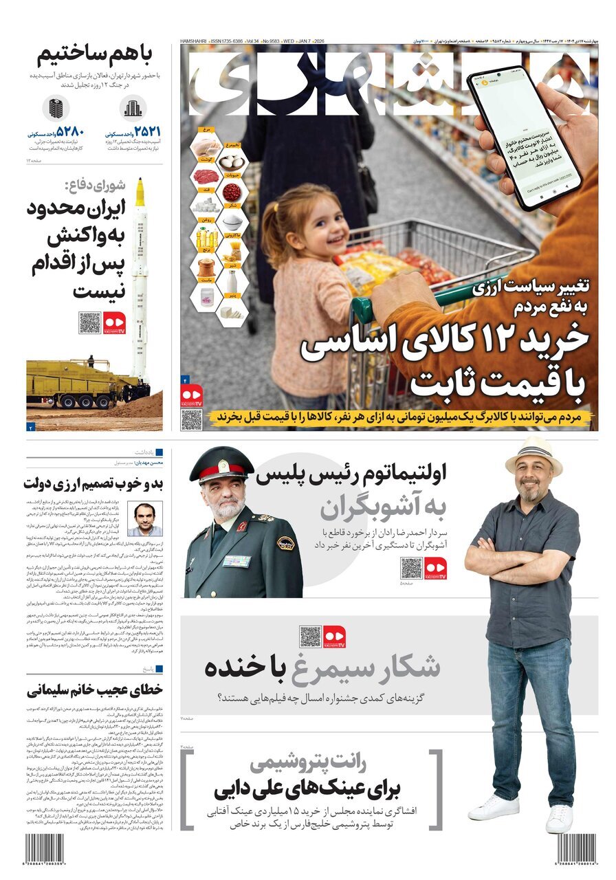 خرید ۱۲ کالای اساسی با قیمت ثابت | ایران محدود به واکنش پس از اقدام نیست