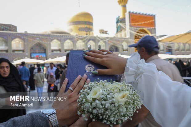 آغاز زندگی مشترک ۶۰ زوج جوان در جوار بارگاه مطهر امام رضا(ع)