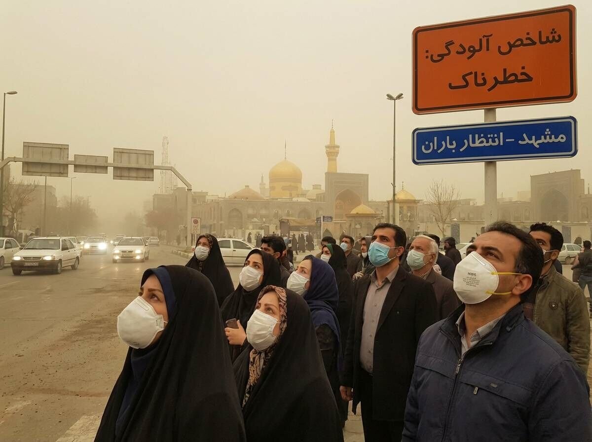 مشهد برای چهارمین روز متوالی در محاصره دود و آلودگی