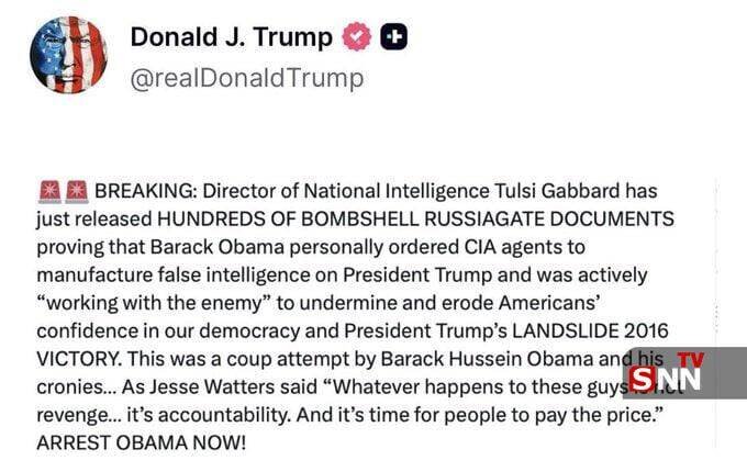 ترامپ خواستار دستگیری اوباما شد + عکس