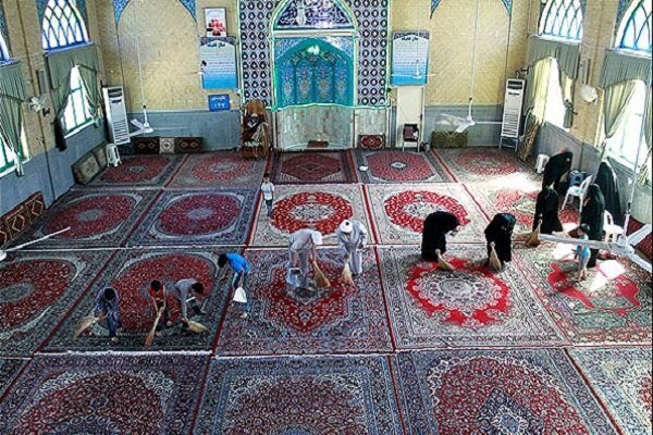 آمادهسازی و آذینبندی مساجد فارس در آستانه ماه رمضان