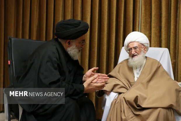 دیدار خانواده مرحوم آیتالله محمودی گلپایگانی با آیتالله نوری همدانی