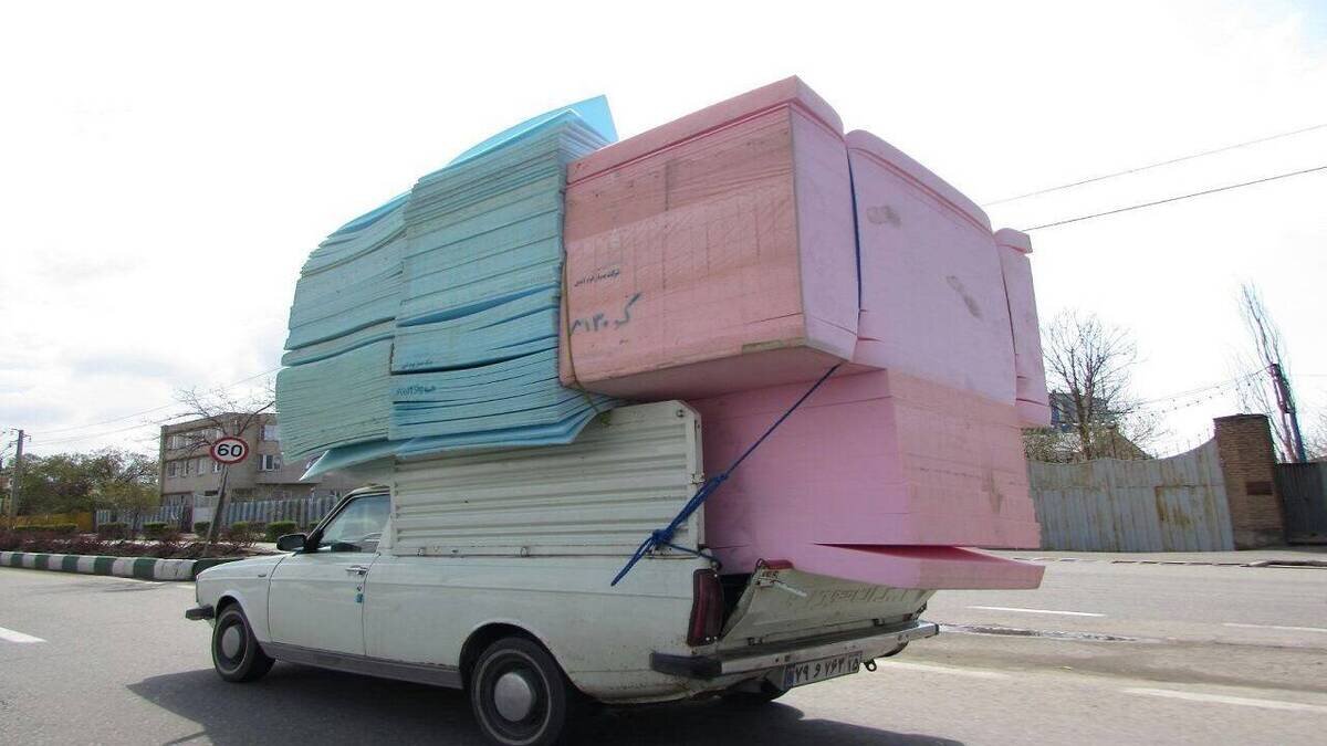 برخورد با حمل بار نامتعارف وانت بار‌ها