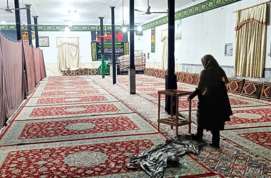 آئین غبارروبی مساجد روستای ده محمد در آستانه ماه مبارک رمضان + عکس و فیلم