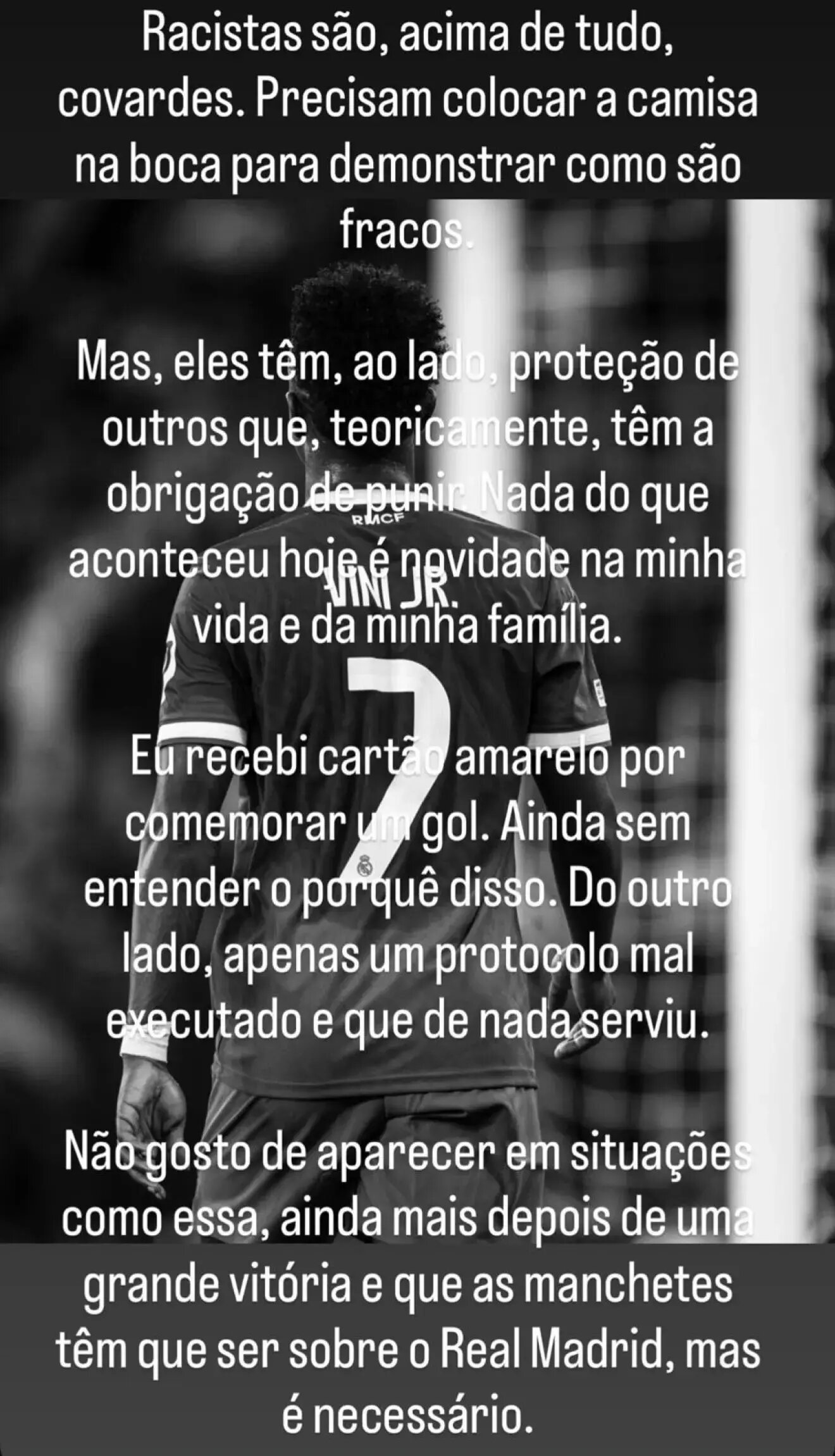 عصبانیت وینیسیوس: نژادپرستان بزدل هستند