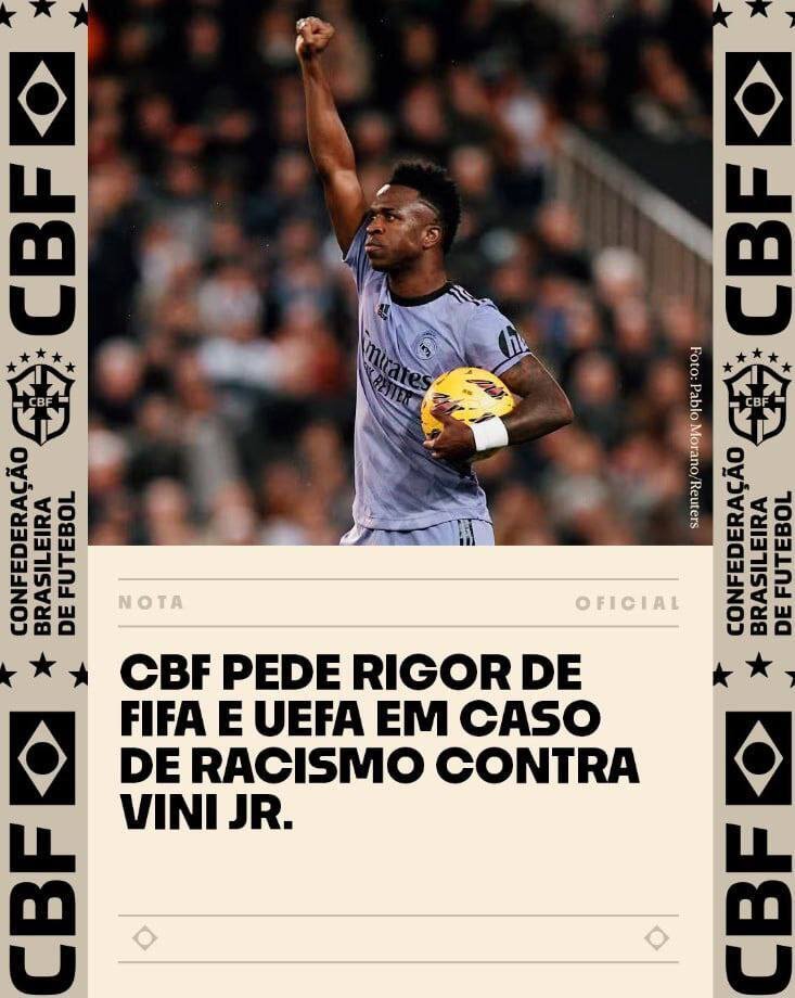 ورود رسمی برزیل به پرونده توهین نژادپرستانه/ نامهنگاری با فیفا و یوفا در حمایت از وینیسیوس