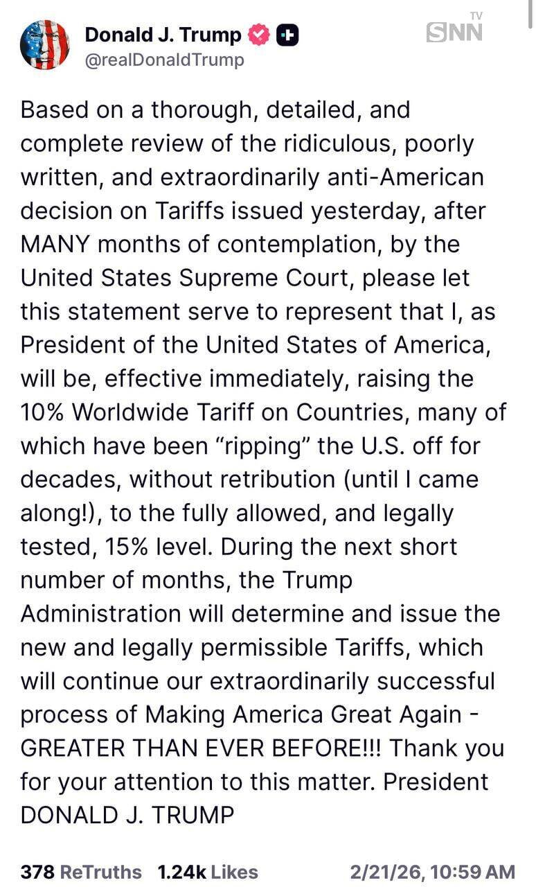 ترامپ با حمله به دیوان عالی، تعرفهها را افزایش داد؛ فشار تازه بر اقتصاد جهانی + عکس