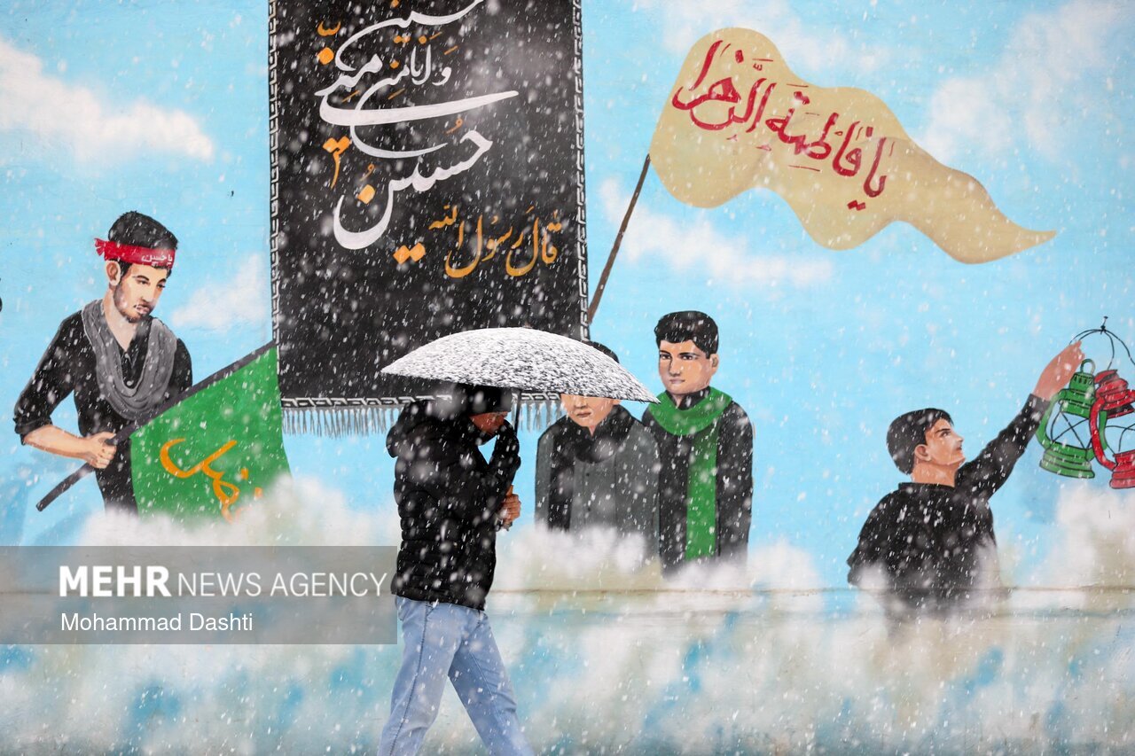 عکس/ بارش برف در اردبیل