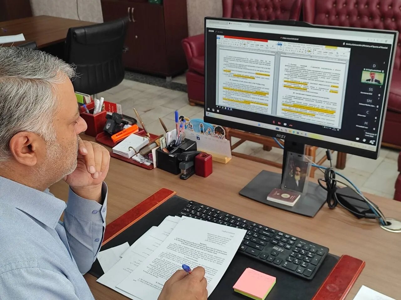 توضیحات مدیرکل امور بین الملل وزارت ورزش و جوانان برگزاری جلسه آنلاین کارشناسی سازمان همکاری شانگهای