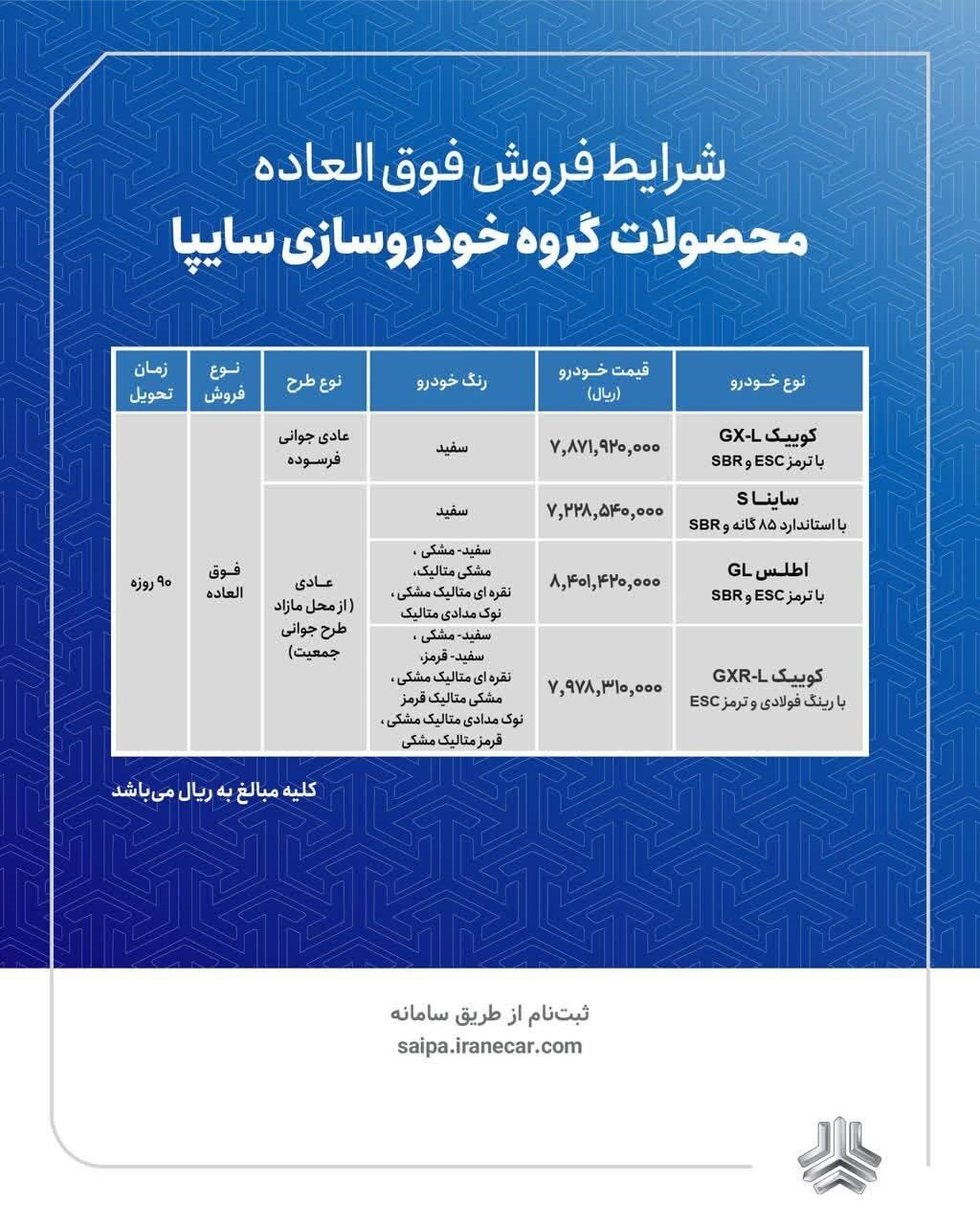 فروش فوق العاده محصولات سایپا آغاز شد