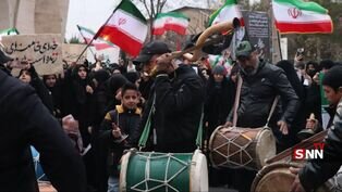 تجمع دانشجویان دانشگاه آزاد اسلامی مشهد مقدس در محکومیت جنایات صهیونیستی آمریکایی به خاک کشورمان