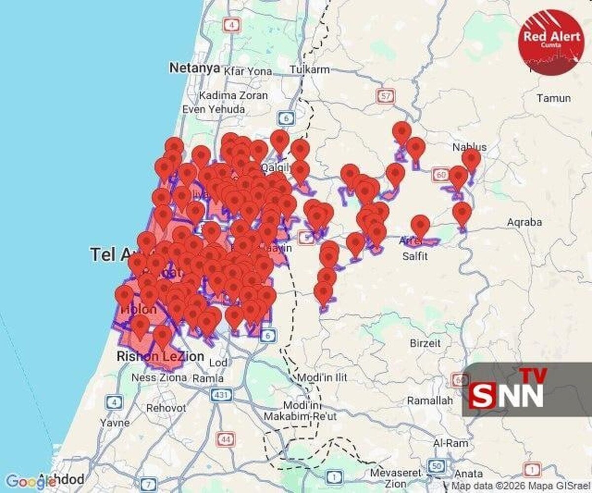 انفجار‌های شدید در مرکز سرزمین‌های اشغالی پس از شلیک موشک از ایران + فیلم