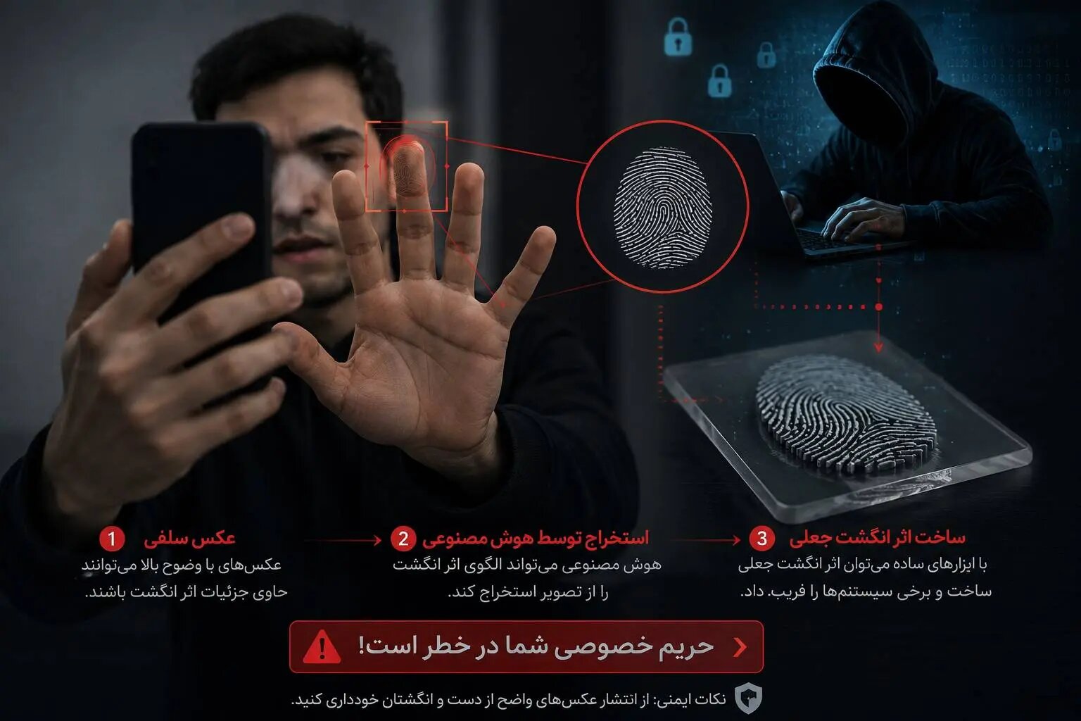 دزدی اثر انگشت از عکس‌های سلفی