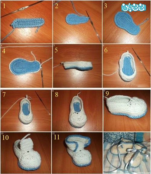 آموزش بافت کفش نوزادی