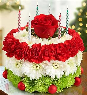 تزئین کیک تولد با گل های طبیعی