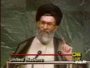 بخشهایی از سخنرانی آیت الله خامنه ای رئیس جمهور وقت در سازمان ملل متحد