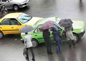 احساس یخ زده تاکسی ها در روزهای بارانی