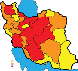 نقشه سرطان در ایران