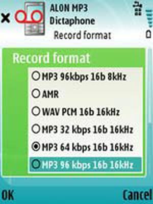 برنامه ی Alon MP۳ Dictaphone v۲.۸۹ برای نوکیا سری ۶۰ ورژن ۳