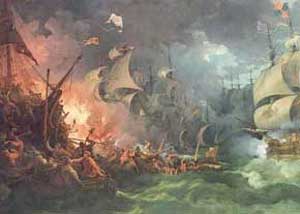 ۸ اوت سال ۱۵۸۸ میلادی ـ ناوگان دریایی اسپانیا نابود شد