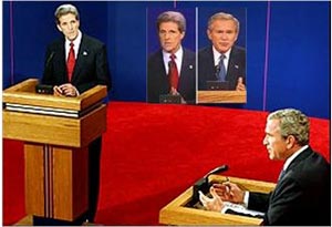 ۳۰ سپتامبر ۲۰۰۴ ـ اشاره ای به مناظره بوش و کری - دو نامزد انتخابات نوامبر ۲۰۰۴ - اگر رای دهندگان به ایرادها توجه کرده بودند مشکلات سال ۲۰۰۸ پدید نمی آمد!