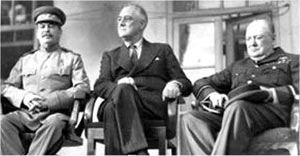 ۲۸ نوامبر سال ۱۹۴۳ ـ نشست سران آمریکا، شوروی و انگلستان در تهران و تصمیماتی که گرفته شد