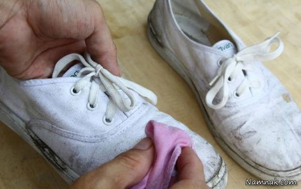 روشی برای تمیزکردن شوره های سفید رنگ روی کفش ها