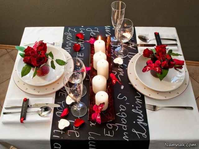 تزیین میز عاشقانه با ایده هایی رومانتیک